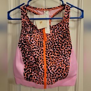 Fabletics Zip front racerback swim top